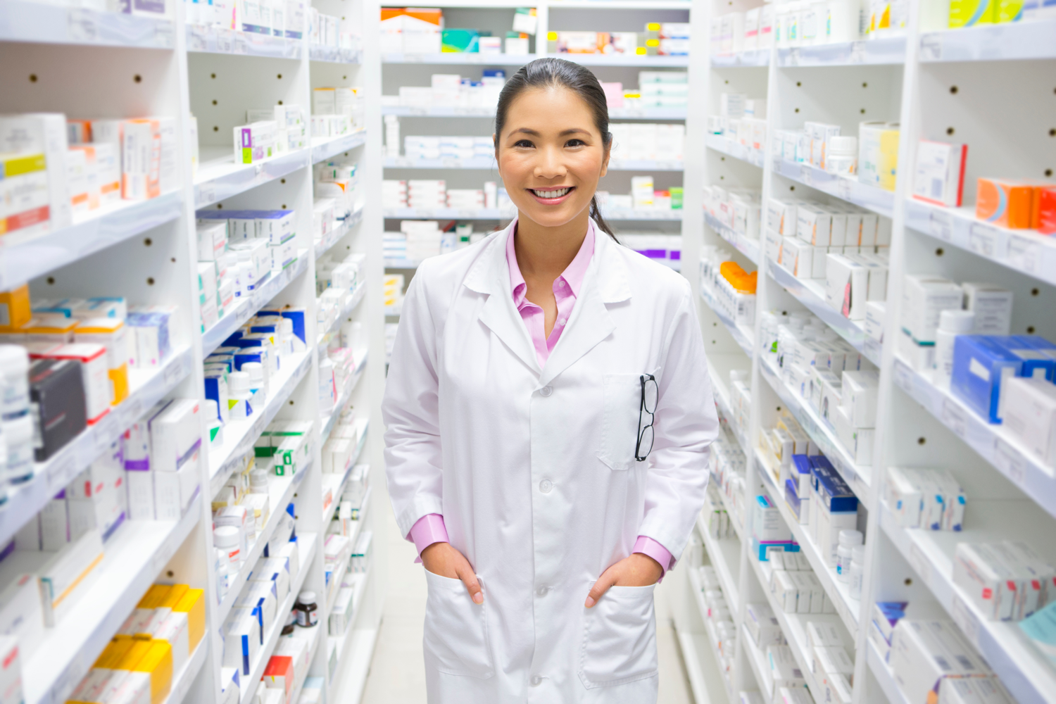 Female pharmacist standing in a pharmacy